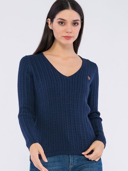Приталенный свитер Giorgio Di Mare синий