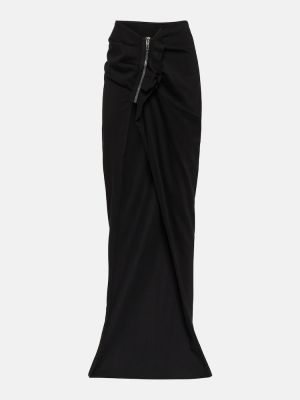 Długa spódnica bawełniana Rick Owens czarna