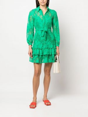Mežģīņu caurspīdīgs kleita Liu Jo zaļš