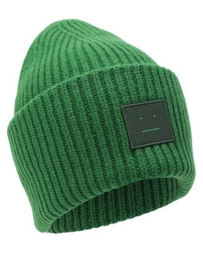 Шерстяная шапка Acne Studios, зеленая