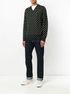 Punktotas džemperis ar izšuvumiem ar sirsniņām Comme Des Garçons Play melns