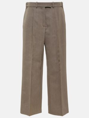 Pantaloni di lana di seta baggy The Row beige