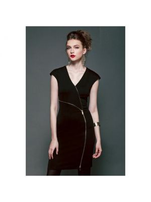 Платье Vilatte, повседневное, полуприлегающее, миди, 46 черный