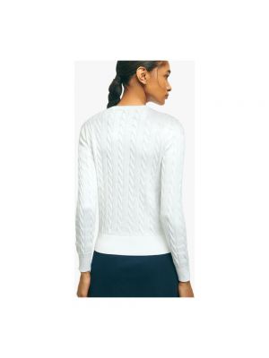 Sweter z okrągłym dekoltem Brooks Brothers biały