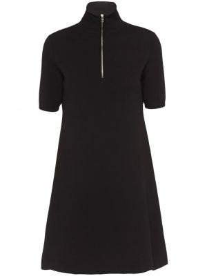 Vlnené mini šaty Prada čierna