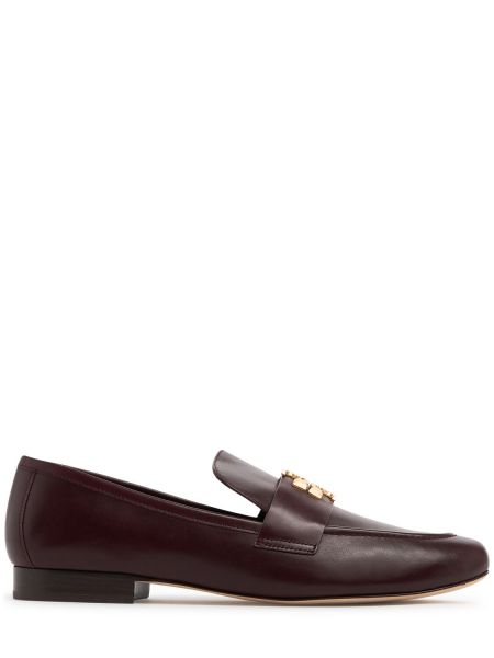 Loafers i läder Tory Burch vinröd