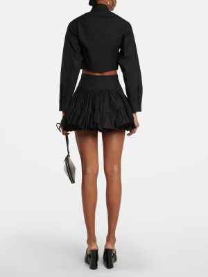 Bavlnená minisukňa s vysokým pásom Alaã¯a čierna