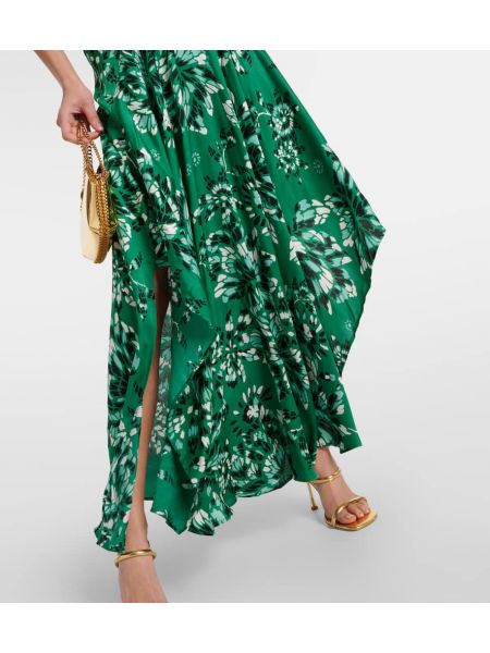 Σατέν μίντι φόρεμα Poupette St Barth πράσινο