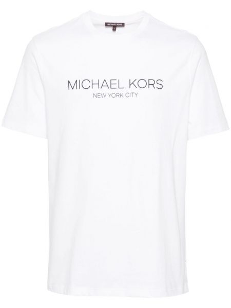 Βαμβακερή μπλούζα Michael Kors λευκό