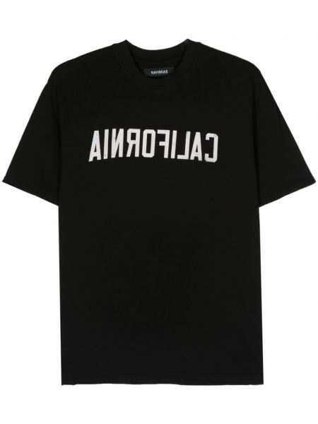 Bavlnené tričko s potlačou Nahmias čierna