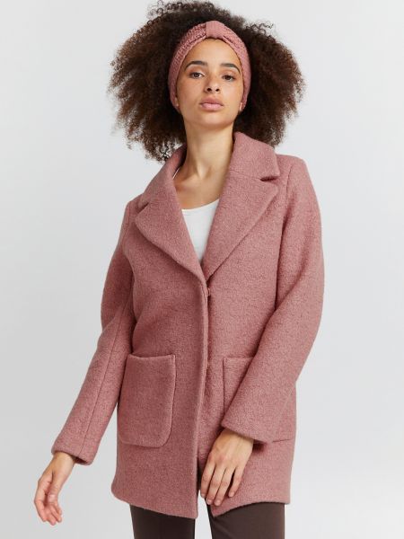 Vlněný kabát Ichi růžový