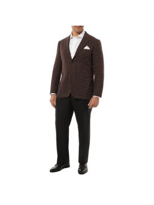 Кашемировый шерстяной пиджак Kiton коричневый