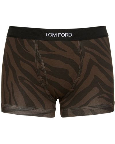 Памучни боксерки с принт с принт зебра Tom Ford