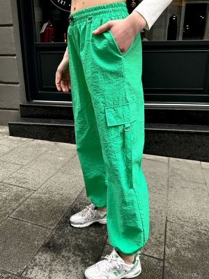„cargo“ stiliaus kelnės oversize Xhan žalia