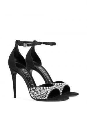 Sandały z kryształkami Gucci czarne