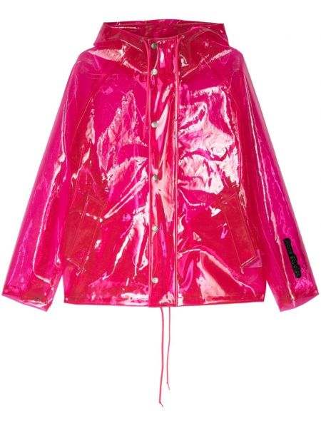 Prozirna jakna s kapuljačom Acne Studios ružičasta