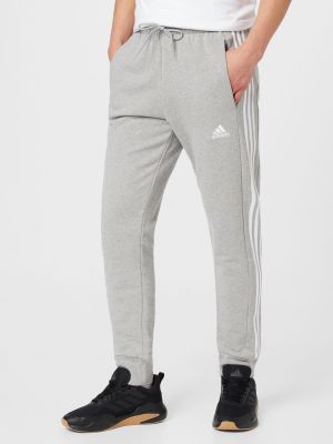 Pantaloni sport din bumbac cu dungi Adidas gri