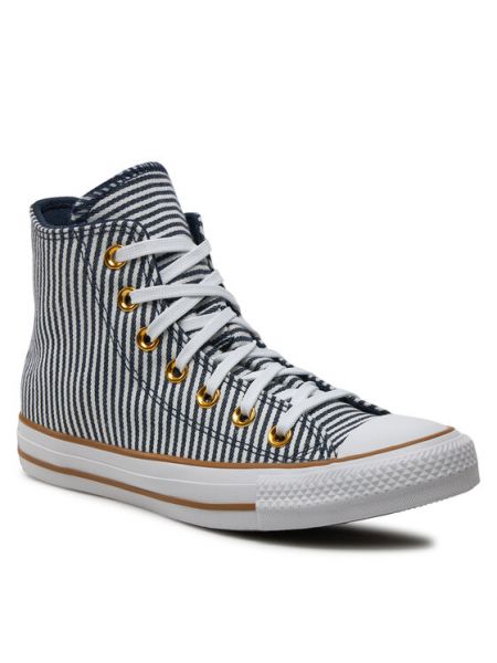 Ριγέ sneakers με μοτίβο ψαροκόκαλο με μοτίβο αστέρια Converse Chuck Taylor All Star μπλε