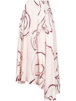 Midi sukně s potiskem s abstraktním vzorem Aje