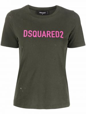 Тениска с принт зелено Dsquared2