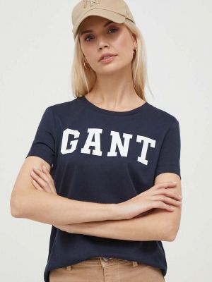 Bavlněné tričko Gant béžové