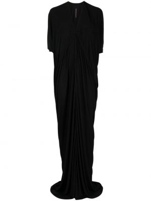 Вечерна рокля с v-образно деколте от джърси Rick Owens Lilies черно
