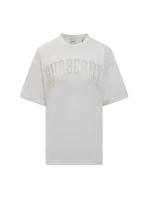 Koszulka z krótkim rękawem z okrągłym dekoltem Burberry biała