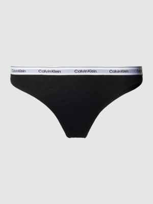 Stringi w jednolitym kolorze Calvin Klein Underwear czarne