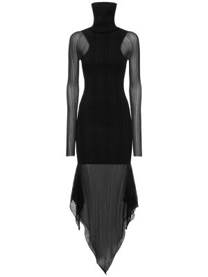 Midi šaty Mugler černé