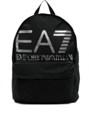 Plecak z nadrukiem Ea7 Emporio Armani czarny
