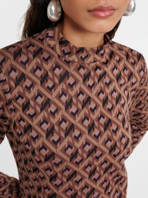 Sweter z nadrukiem Diane Von Furstenberg brązowy