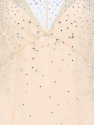 Midi suknele su kristalais Prada smėlinė
