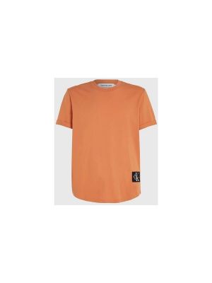 Tričko s krátkými rukávy Calvin Klein Jeans oranžové