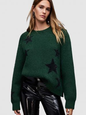 Sweter w gwiazdy Allsaints zielony