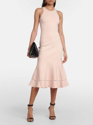 Sukienka midi Victoria Beckham różowa