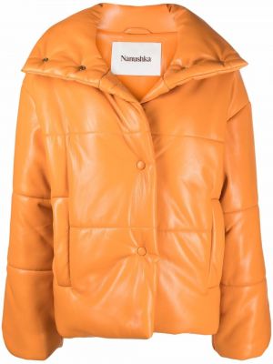 Oranžová bunda kožená Nanushka