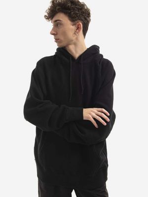 Pamučna hoodie s kapuljačom Edwin crna