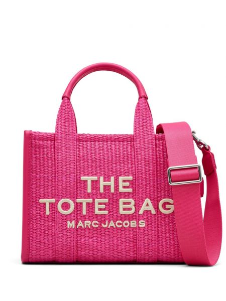 Pletena shopper torbica Marc Jacobs ružičasta