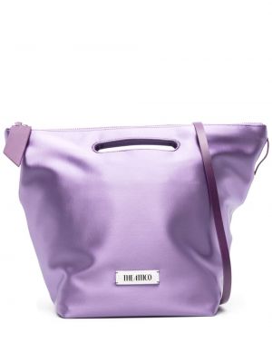 Satenska nakupovalna torba The Attico vijolična