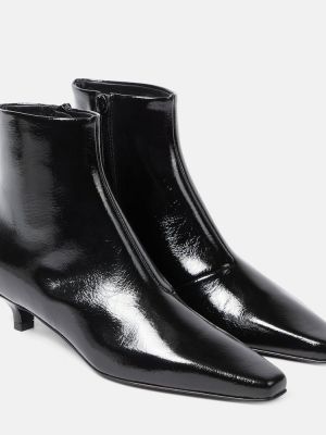 Кожени обувки до глезена slim Toteme черно