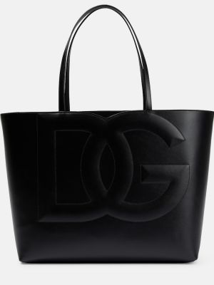 Kožená nákupná taška Dolce&gabbana čierna