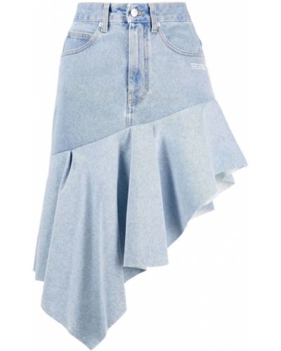 Asimetriškas džinsinis sijonas su raukiniais Off-white