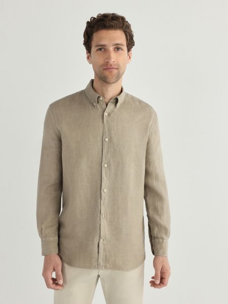 Camisa de lino Brooksfield gris