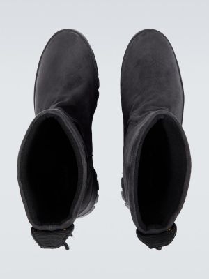 Semišové chelsea boots Auralee čierna