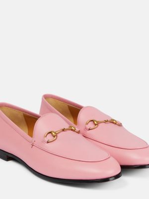 Pantofi loafer din piele Gucci roz