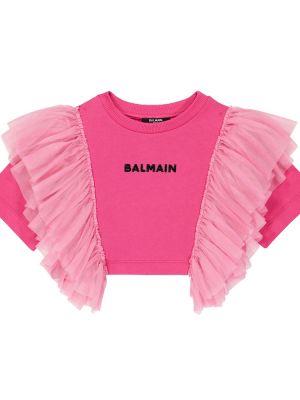 Bomuld t-shirt for piger Balmain Kids pink