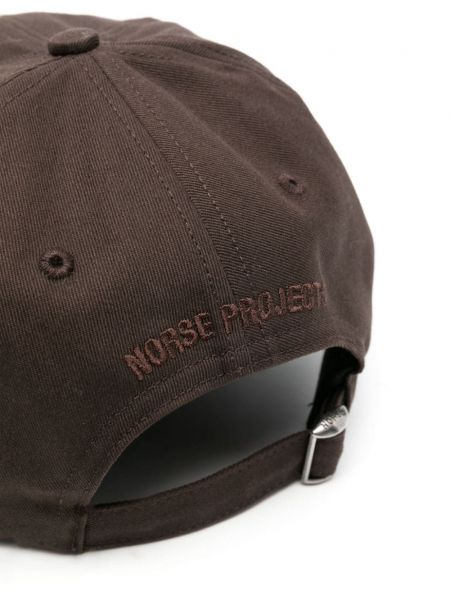 Haftowana czapka z daszkiem Norse Projects brązowa