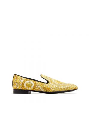 Jedwabne satynowe loafers wsuwane Versace