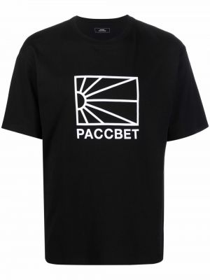 Памучна тениска с принт Paccbet черно