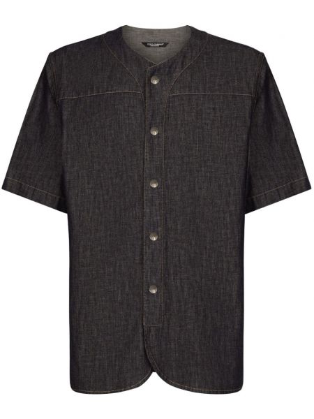 Džínová košile s výšivkou Dolce & Gabbana černá